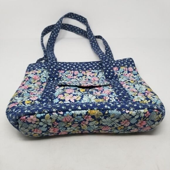 Misty Harbor Original Blue Pink Floral Quilted Bag - Picture 5 of 14